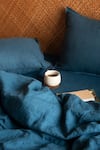 Buy_Saphed_Blue 100% Pure European Linen Plain King Duvet Cover _at_Aza_Fashions