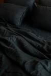 Saphed_Black 100% Pure European Linen Plain Kohl King Duvet Cover _Online_at_Aza_Fashions