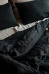 Buy_Saphed_Black 100% Pure European Linen Plain Kohl King Duvet Cover 