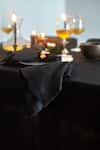 Buy_Saphed_Black 100% Pure European Linen Plain Kohl Table Cloth 