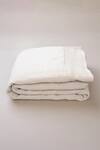 Shop_Saphed_White 100% Pure European Linen Plain Taj Queen Size Duvet Cover _at_Aza_Fashions