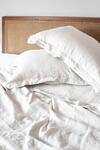 Shop_Saphed_White 100% Pure European Linen Plain Taj Queen Size Duvet Cover _Online_at_Aza_Fashions