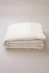 Saphed_White 100% Pure European Linen Plain Taj King Size Duvet Cover _Online_at_Aza_Fashions