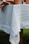 Shop_Saphed_White 100% Pure European Linen Plain Taj Table Cloth _Online_at_Aza_Fashions