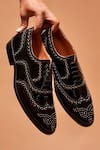 Shop_Dmodot_Black Broguo Riveto Oxfords _Online_at_Aza_Fashions