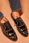 Dmodot_Black Broguo Riveto Oxfords _at_Aza_Fashions