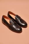 Shop_Dmodot_Black Motivo Nero Riveto Loafers _at_Aza_Fashions