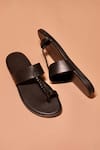 Buy_Dmodot_Black Pelle Kohlo Nero Kolhapuri Slip Ons _Online_at_Aza_Fashions