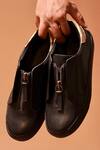 Shop_Dmodot_Black Pigro Nero Zip Sneakers _at_Aza_Fashions