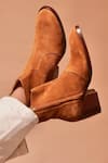 Buy_Dmodot_Brown Sprazzo Tobacco Alto High Heel Boots _at_Aza_Fashions