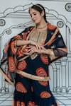 Shop_Gulabo Jaipur_Blue Georgette Embroidery Bandhani U Neck Aksar Pattern Kurta Sharara Set _Online_at_Aza_Fashions