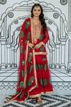 Buy_Gulabo Jaipur_Pink Georgette Embroidery Bandhani U Neck Aksar Pattern Kurta Set _at_Aza_Fashions