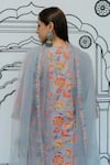 Shop_Gulabo Jaipur_Grey Cotton Printed Flower Round Naar Botanical Kurta Set _at_Aza_Fashions