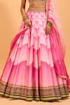 Cedar & Pine_Pink Dupion Embellished Sequin Sweetheart Lehenga Set _Online_at_Aza_Fashions