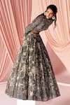 Buy_Pankaj & Nidhi_Black Tulle And Silk Organza Embellished Sequins High Vera Lehenga With Blouse _Online_at_Aza_Fashions