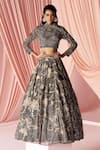 Buy_Pankaj & Nidhi_Black Tulle And Silk Organza Embellished Sequins High Vera Lehenga With Blouse _at_Aza_Fashions