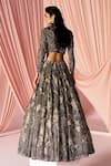 Shop_Pankaj & Nidhi_Black Tulle And Silk Organza Embellished Sequins High Vera Lehenga With Blouse _at_Aza_Fashions