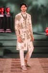 Buy_Masaba_Ivory Sherwani Heavy Raw Silk Embroidery Zardozi The Sandesh Pant Set _at_Aza_Fashions