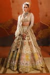 Buy_Masaba_Beige Lehenga And Blouse Raw Silk Embroidery Gul Bombay Barfi Bridal Set _at_Aza_Fashions