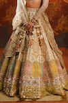 Masaba_Beige Lehenga And Blouse Raw Silk Embroidery Gul Bombay Barfi Bridal Set _Online_at_Aza_Fashions