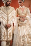 Buy_Masaba_Ivory Lehenga And Blouse Raw Silk Embroidery Zardozi Malai Barfi Bridal Set _Online_at_Aza_Fashions