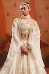 Shop_Masaba_Ivory Lehenga And Bustier Raw Silk Embroidery Zardozi Malai Barfi Bridal Set _at_Aza_Fashions