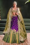 Buy_Masaba_Purple Lehenga And Blouse Raw Silk Embroidered Berry Bel Jamun Fizz Bridal Set _at_Aza_Fashions