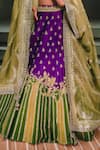 Masaba_Purple Lehenga And Blouse Raw Silk Embroidered Berry Bel Jamun Fizz Bridal Set _Online_at_Aza_Fashions