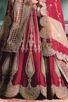 Masaba_Wine Lehenga And Blouse Heavy Raw Silk Embroidered Gajar Halwa Bridal Set _Online_at_Aza_Fashions