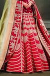 Masaba_Red Lehenga Raw Silk Embroidered Ethnic Round Anar Bridal Set _Online_at_Aza_Fashions