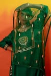 Buy_PRAHNAAYA_Green Kurta And Pant Vegan Satin Embroidery Luna Round Sequin Straight & Set 