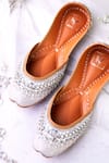 Shop_House of Vian_Silver Mirror Ayna Embroidered Juttis _at_Aza_Fashions