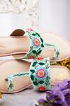 Shop_House of Vian_Multi Color Zardozi Gulbagh Floral Embroidered Kolhapuri Sandals _Online_at_Aza_Fashions