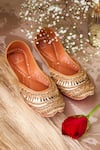 Buy_House of Vian_Gold Sequin Pariza Zardozi Embellished Juttis _at_Aza_Fashions