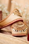 House of Vian_Gold Sequin Pariza Zardozi Embellished Juttis _Online_at_Aza_Fashions