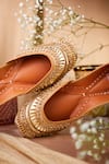 Shop_House of Vian_Gold Sequin Pariza Zardozi Embellished Juttis _Online_at_Aza_Fashions