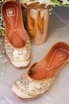 Shop_House of Vian_Gold Zari Roshani Sequin Embroidered Juttis _at_Aza_Fashions