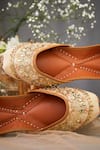 Buy_House of Vian_Gold Zari Roshani Sequin Embroidered Juttis _Online_at_Aza_Fashions