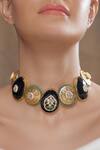 Buy_Joules by Radhika_Gold Plated Stone Embellished Choker_at_Aza_Fashions