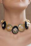Shop_Joules by Radhika_Gold Plated Stone Embellished Choker_at_Aza_Fashions