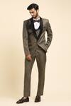 Buy_Aryavir Malhotra_Grey Suiting Hand Embroidery Cutdana Tuxedo And Trouser Set _at_Aza_Fashions