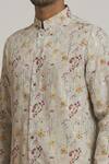 Shop_Nero by Shaifali and Satya_Ivory Cotton Printed Floral Kurta And Aligadi Pant Set For Men_Online_at_Aza_Fashions