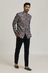 Shop_Nero by Shaifali and Satya_Multi Color Suede Multi-textured Jodhpuri Jacket And Pant Set _Online_at_Aza_Fashions