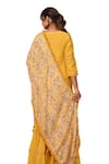 Shop_Gulabik Jaipur_Yellow Handloom Chanderi Embellishment Floral Notched Kurta And Gharara Set 