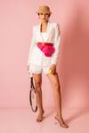 Buy_Immri_Pink Plain Leather Peplum Pocket Belt _at_Aza_Fashions