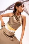 Immri_Gold Embellished Halo Leather Belt _Online_at_Aza_Fashions