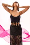 Buy_Immri_Brown Embellished Halo Loop Belt _at_Aza_Fashions