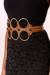 Immri_Brown Embellished Halo Loop Belt _Online_at_Aza_Fashions