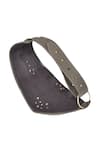 Immri_Grey Embellished Layered Scarf Belt _at_Aza_Fashions