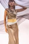 Immri_Gold Embellished Layered Scarf Belt _Online_at_Aza_Fashions